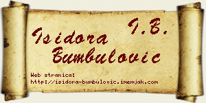 Isidora Bumbulović vizit kartica